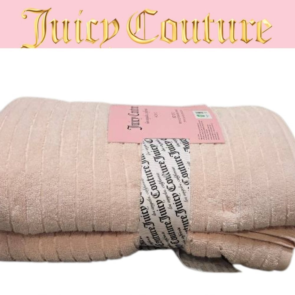 Juicy Couture Home Set Of 2 Cotton Bath Towels- Blush Pink